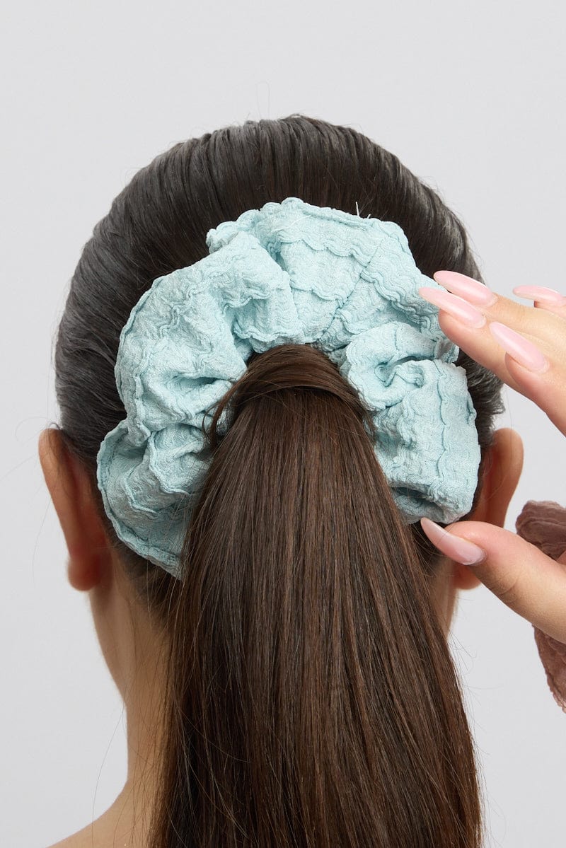 Multi 3 Pack Textured Scrunchies - Image 2