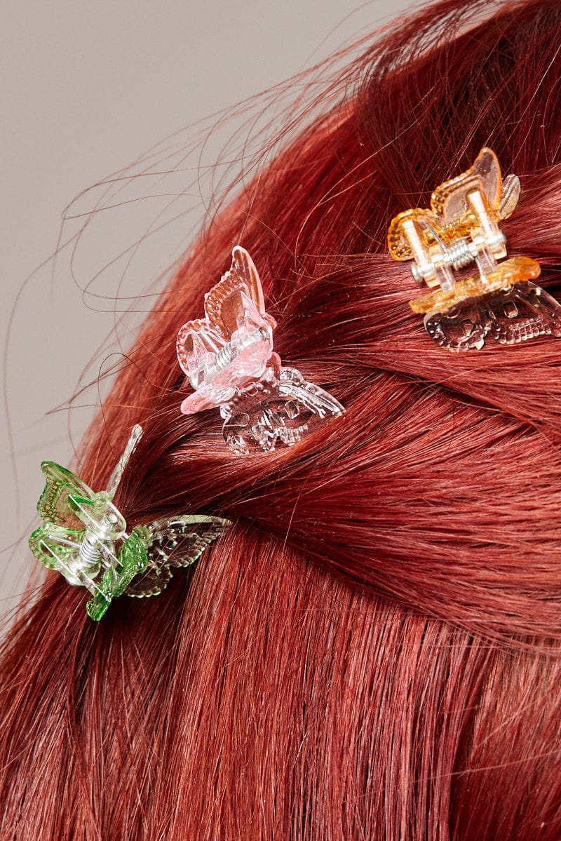 Multi 9 Pack Mini Butterfly Claw Clips - Image 2