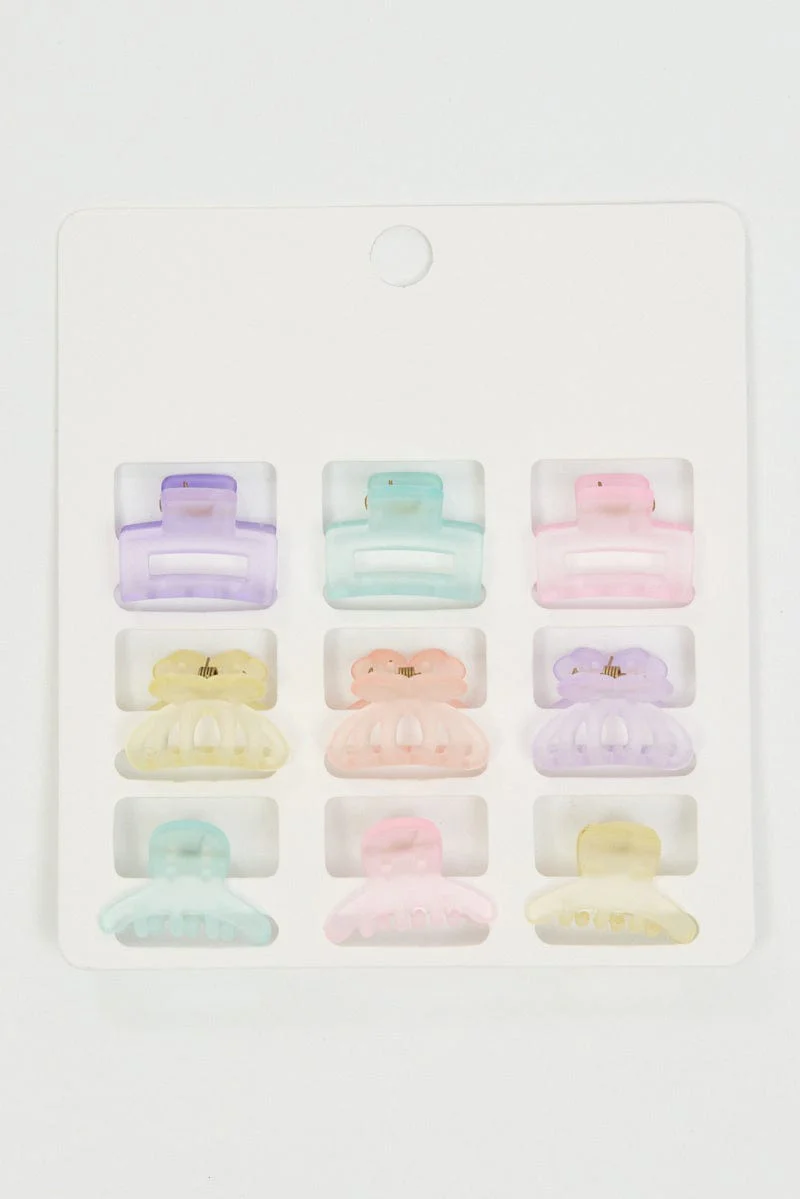 Multi 9 Pack Mixed and Matched Claw Clips - Image 2