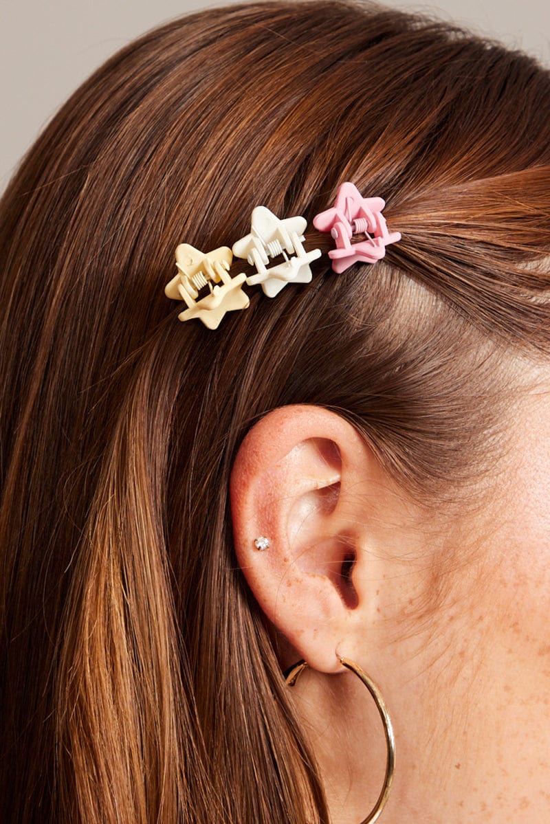 Multi 9 Pack Star Claw Clips