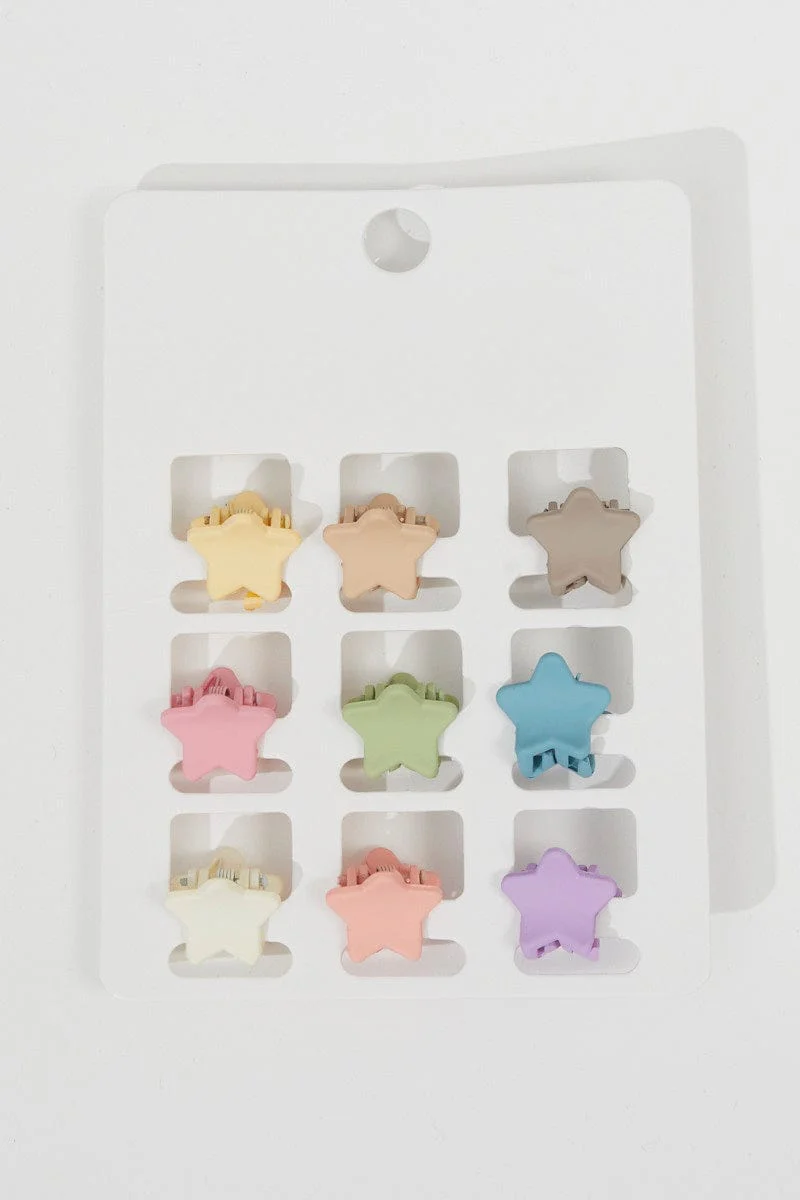 Multi 9 Pack Star Claw Clips - Image 3
