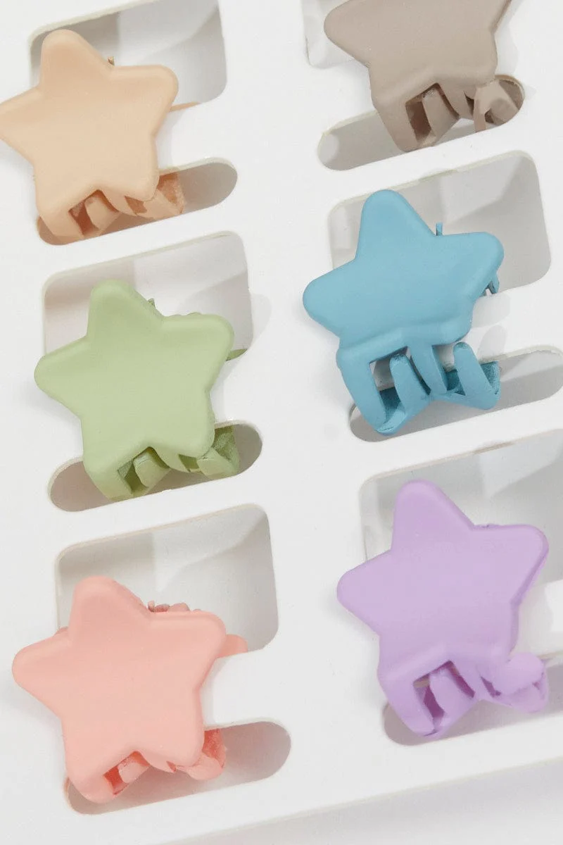 Multi 9 Pack Star Claw Clips - Image 4