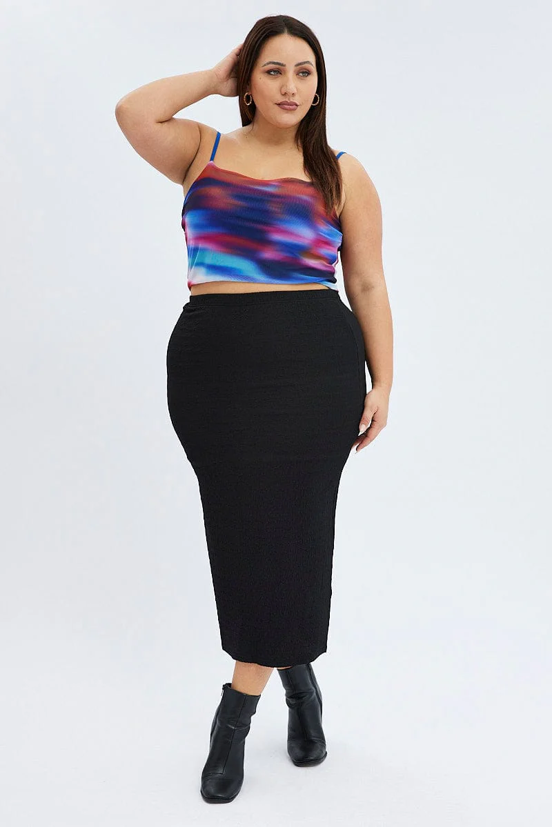Multi Abstract Cami Top Stretch Mesh - Image 2