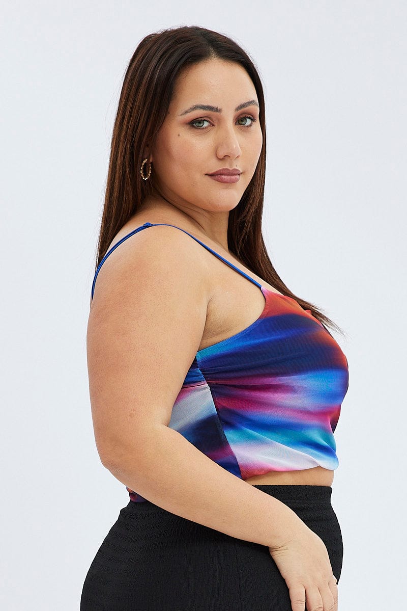 Multi Abstract Cami Top Stretch Mesh - Image 4
