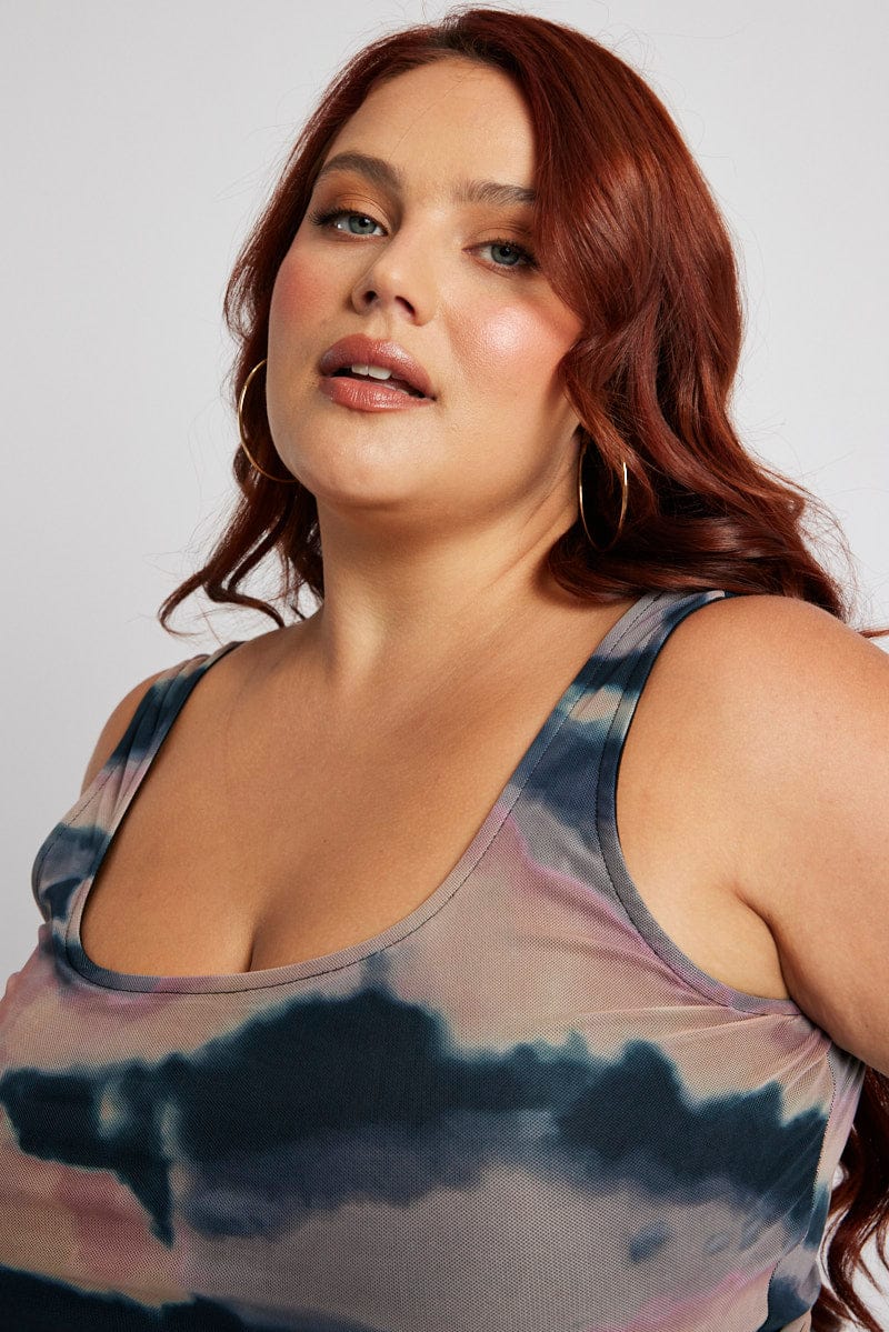 Multi Abstract Corset Top Mesh - Image 3