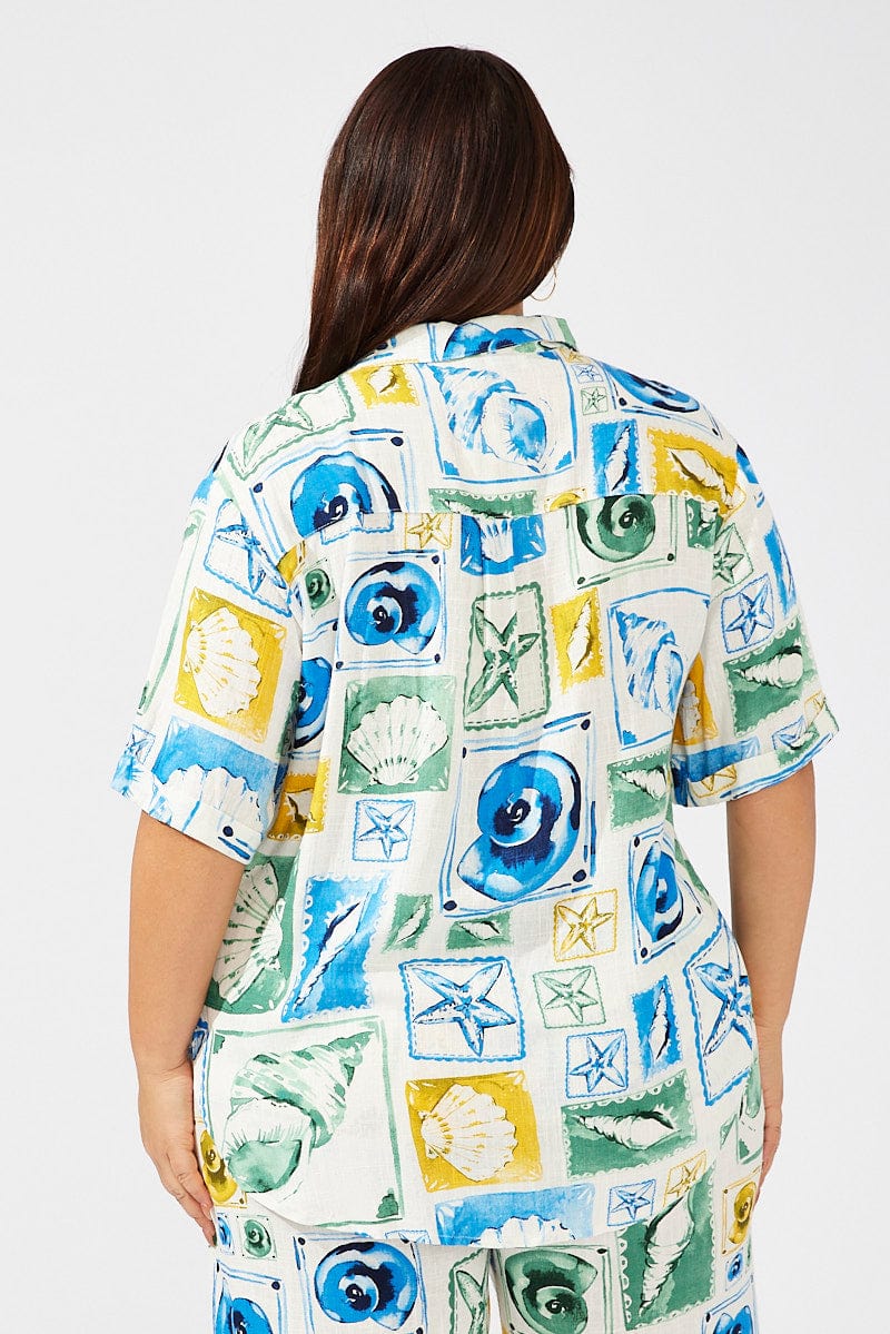 Multi Abstract Relaxed Shirt Short Sleeve - Image 5