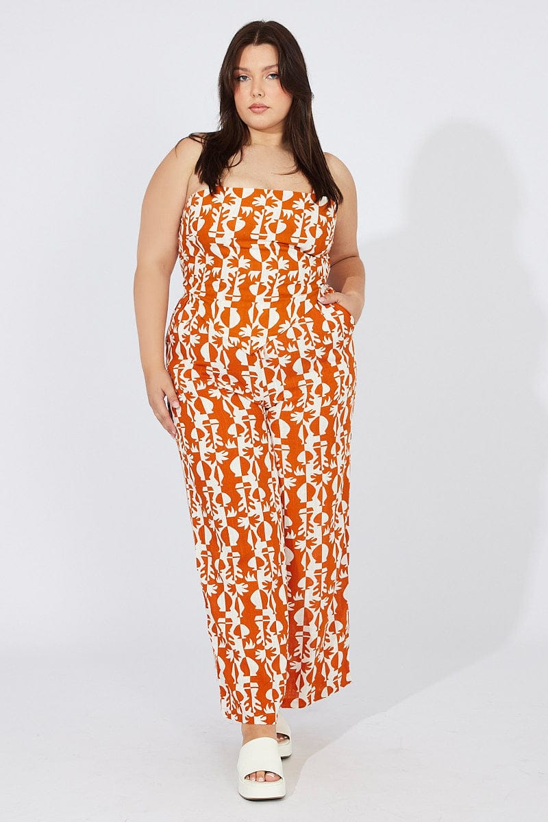 Multi Abstract Wide Leg Pants High Rise - Image 2