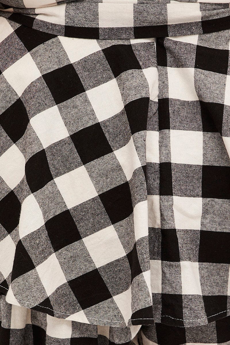 Multi Check Playsuit Sleeveless Tie Waist Gingham Check Cotton - Image 6