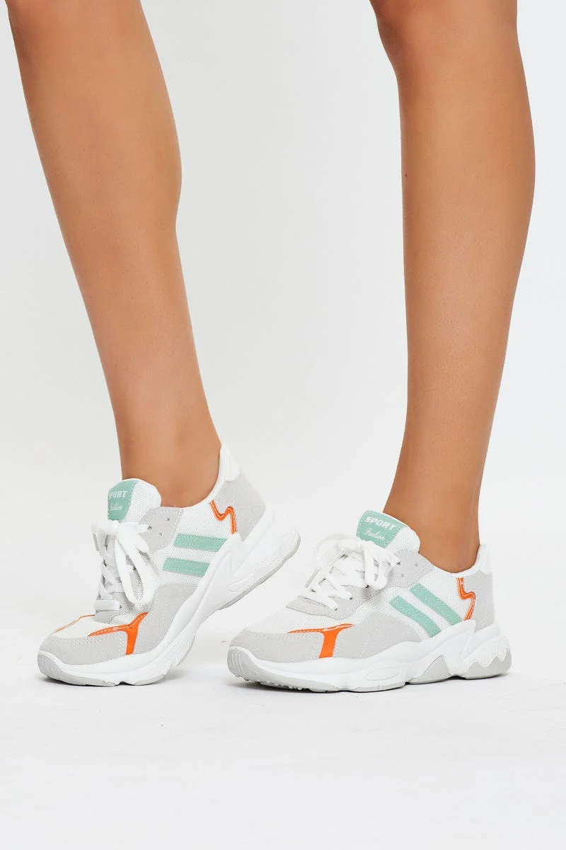 Multi Colour Colourblock Chunky Sneakers - Image 3