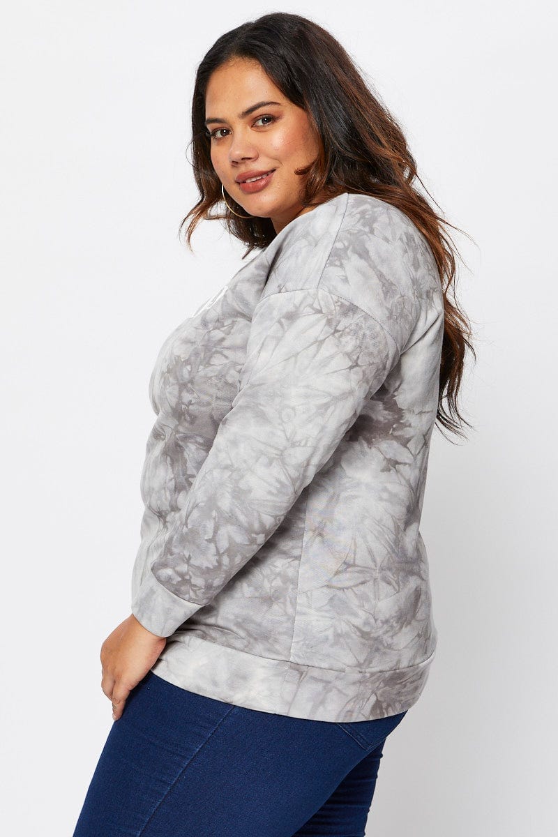 Multi Colour Fleece Sweatshirt Paris Slogan Long Sleeve - Image 4