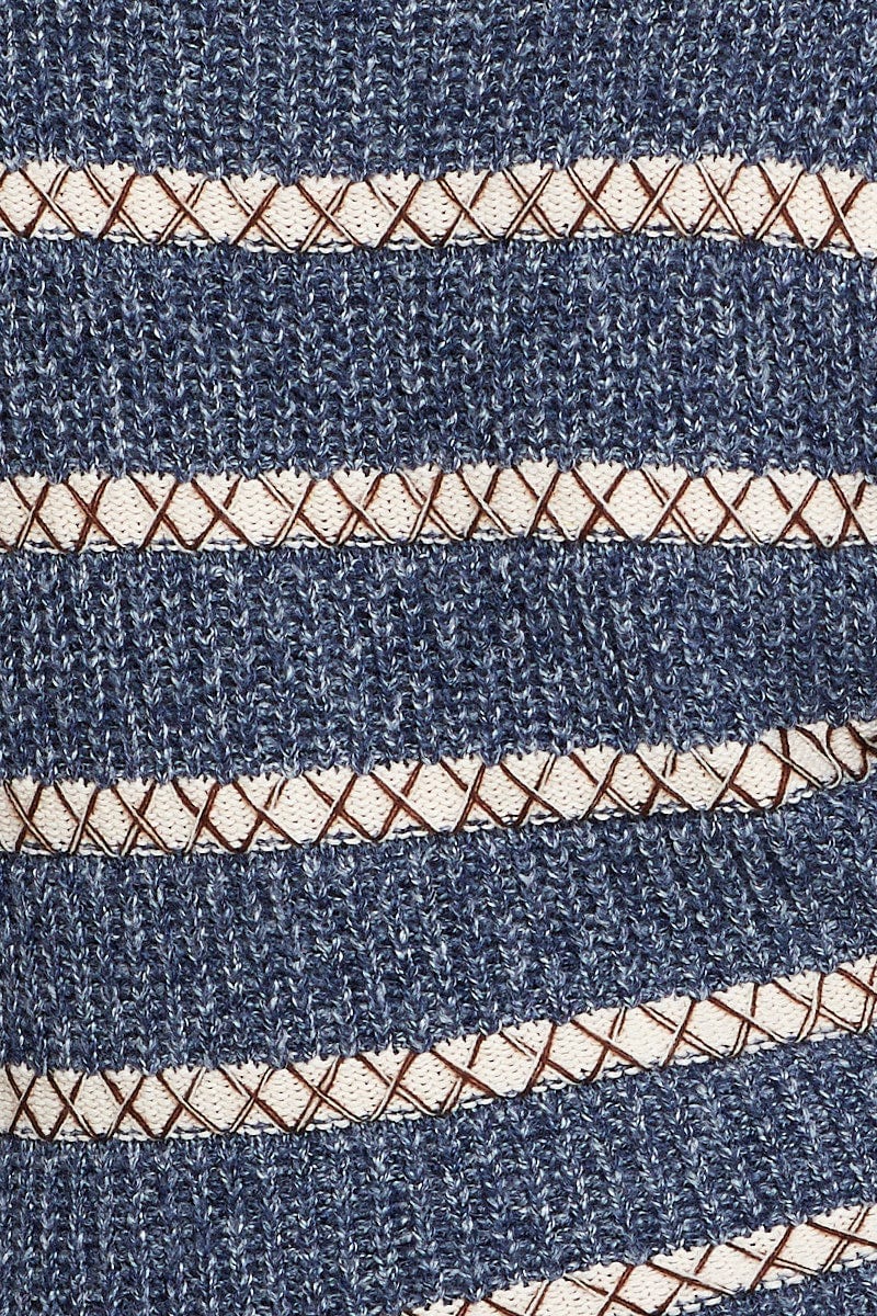 Multi Colour Knit Top High Nexk Long Sleeve - Image 6