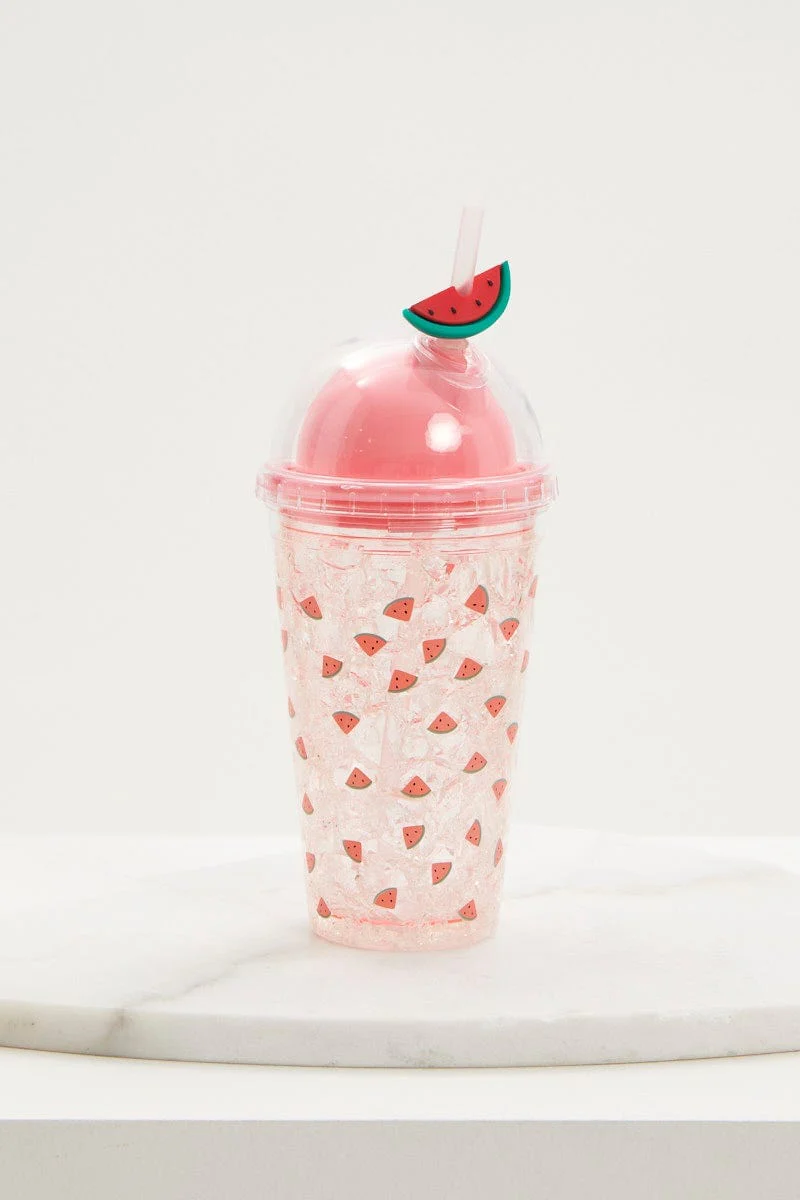 Multi Colour Plus Watermelon Reusable Glitter Drinks Cup