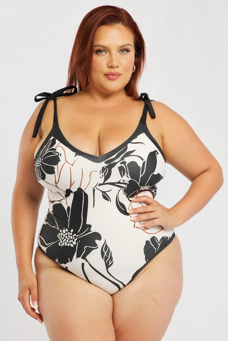 Multi Floral One Piece Swimsuit