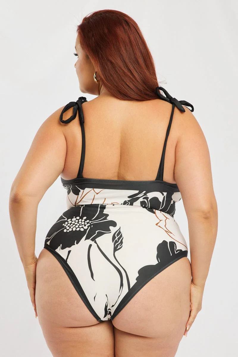 Multi Floral One Piece Swimsuit - Image 5