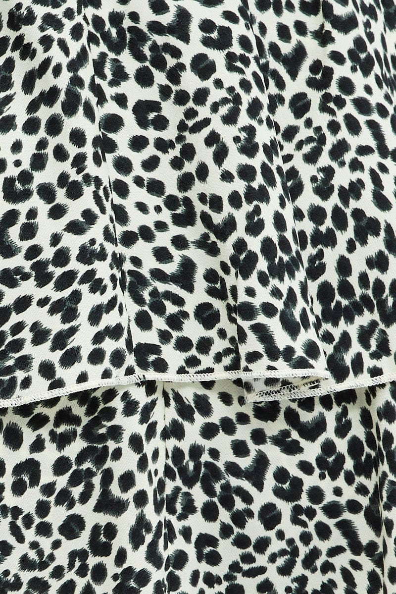 Multi Geo Frill Playsuit Puff Sleeve Shirred Bodice - Image 6