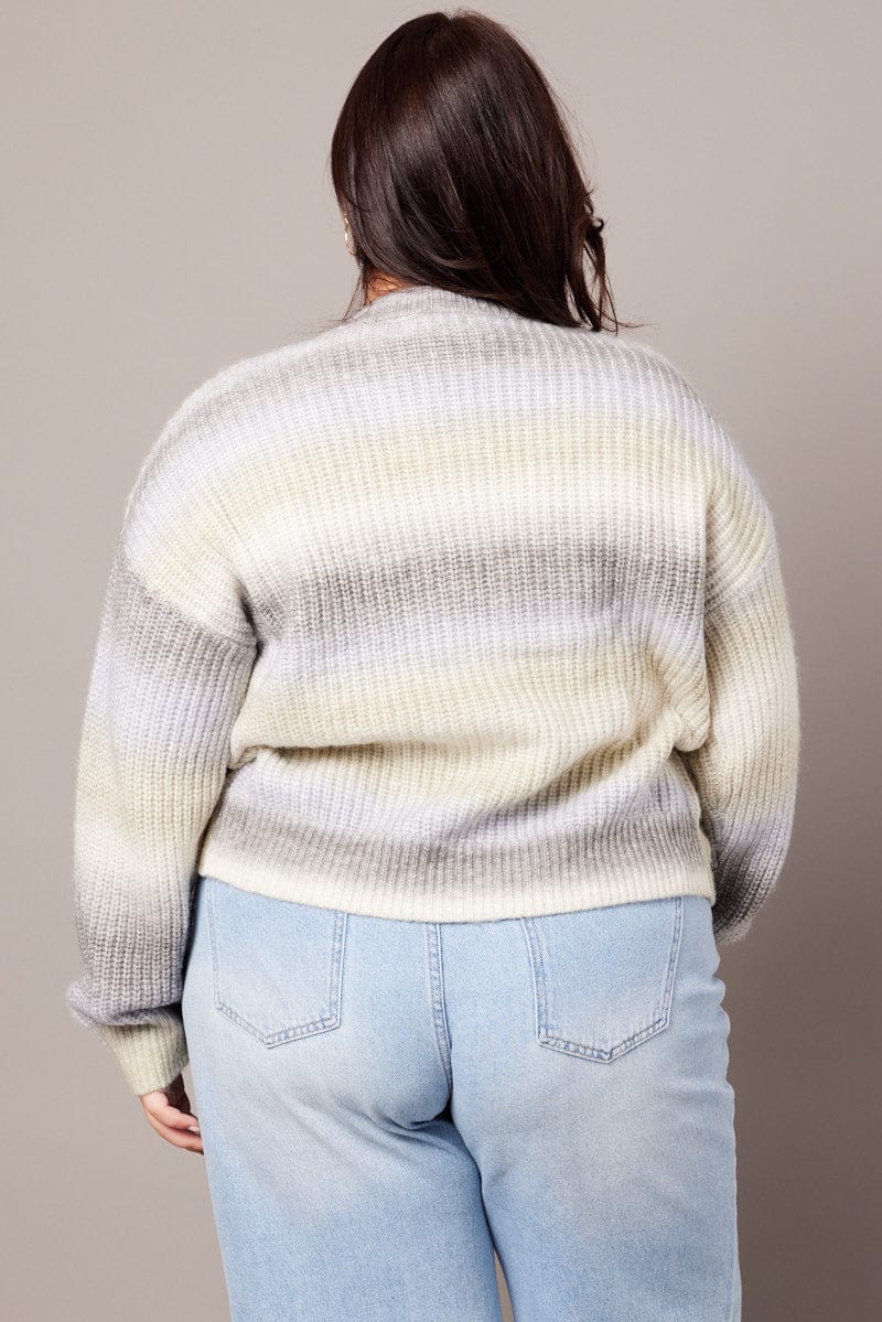 Multi Knit Cardigan V-neck - Image 5