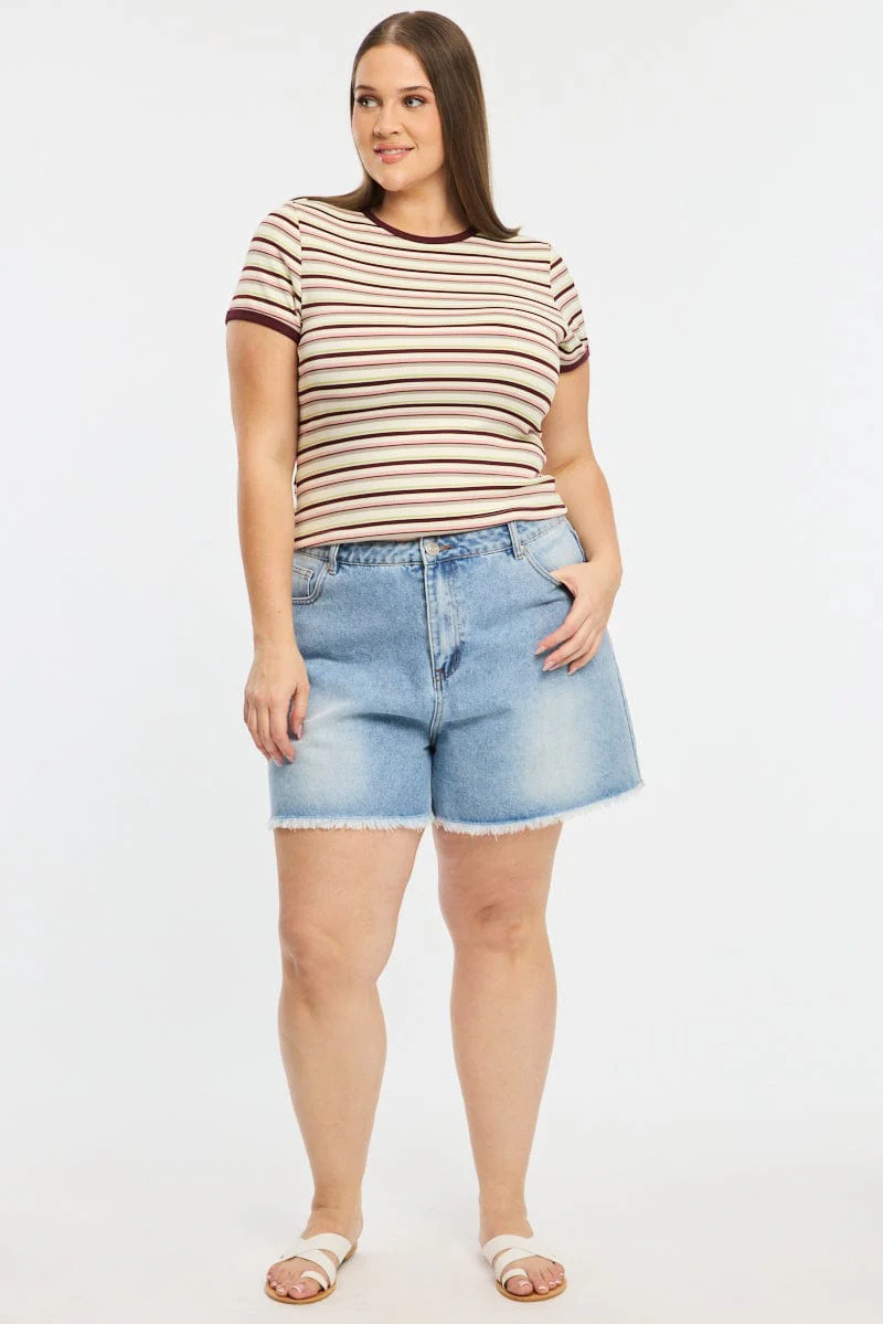 Multi Stripe Ringer Tee Short Sleeve - Image 2