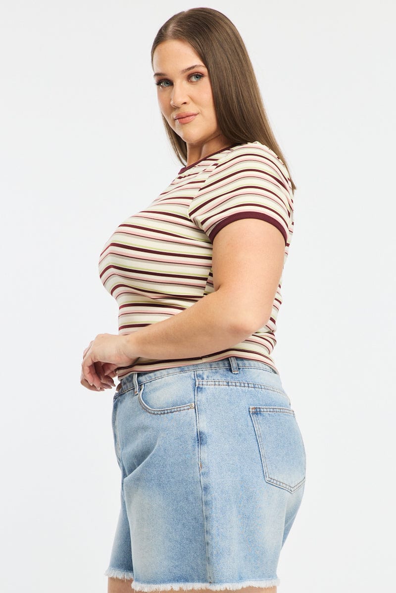 Multi Stripe Ringer Tee Short Sleeve - Image 3