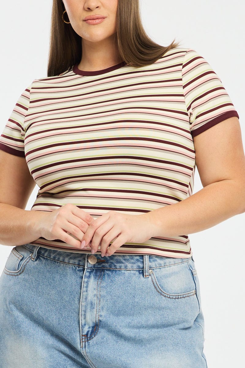 Multi Stripe Ringer Tee Short Sleeve - Image 5