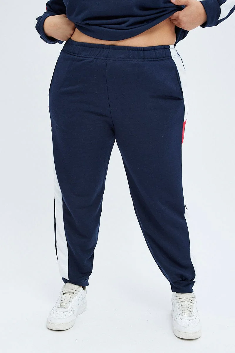 Multi Track Pants Contrast Elastic Waist Relaxed - Image 2