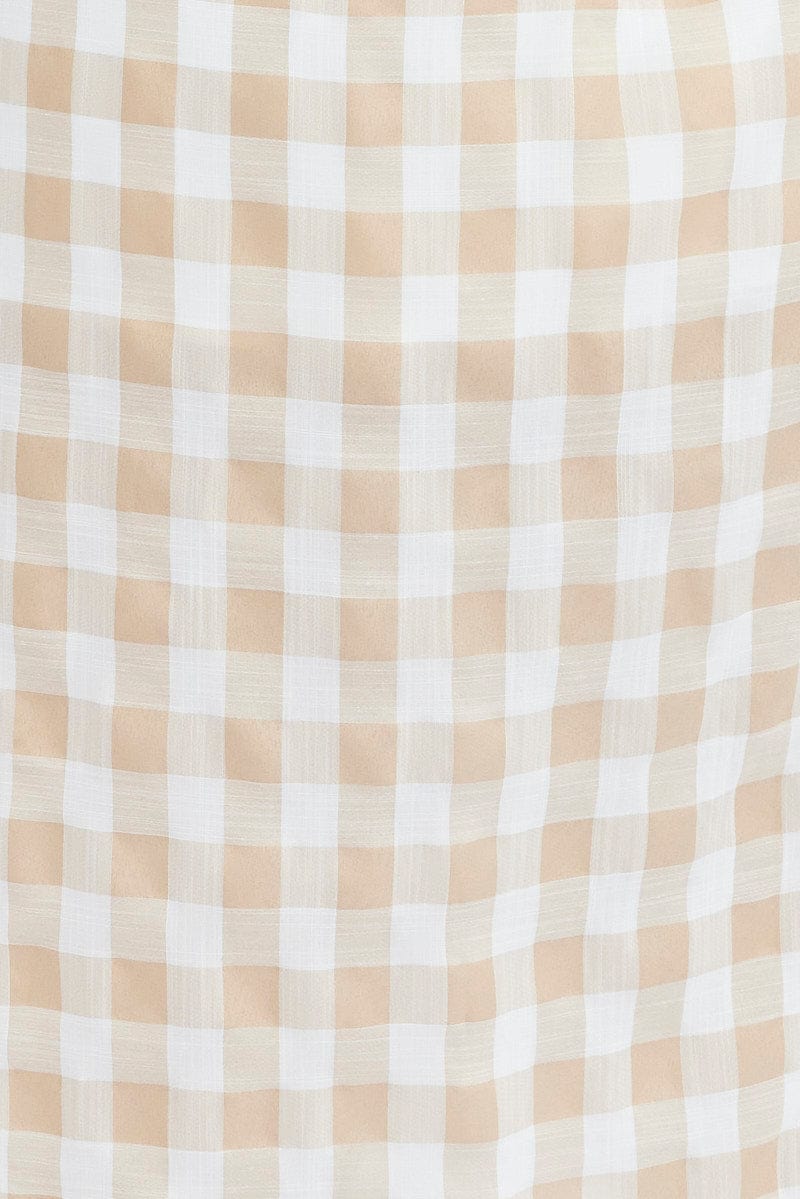Nude Check Midi Dress Split Front Large Gingham Check - Image 6
