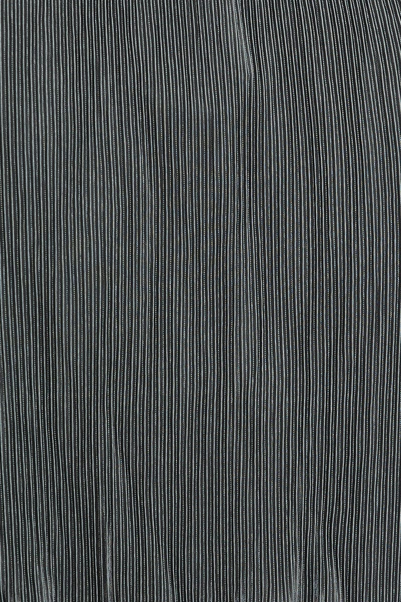 Khaki Short Sleeve Plisse Tie Front Top - Image 6