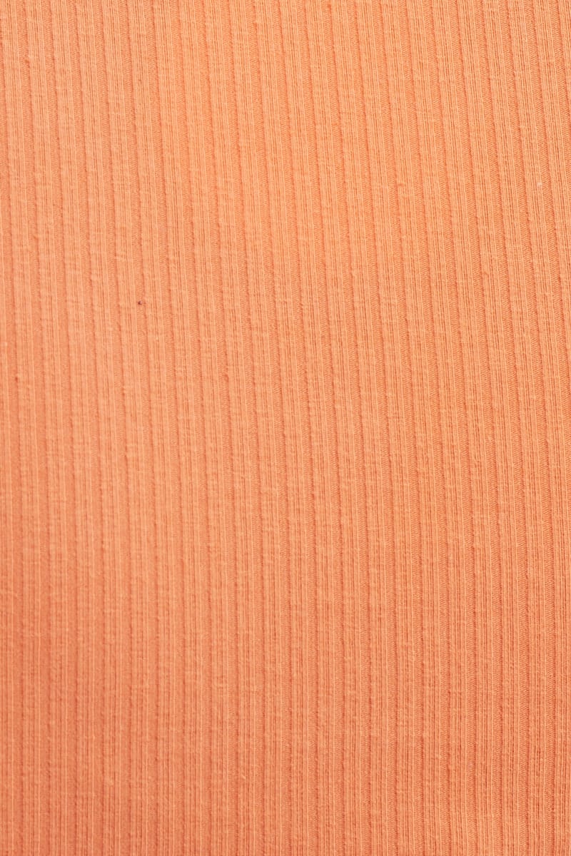 Orange Button Top Rib Jersey - Image 6