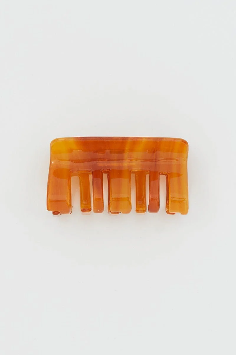 Orange Claw Clip