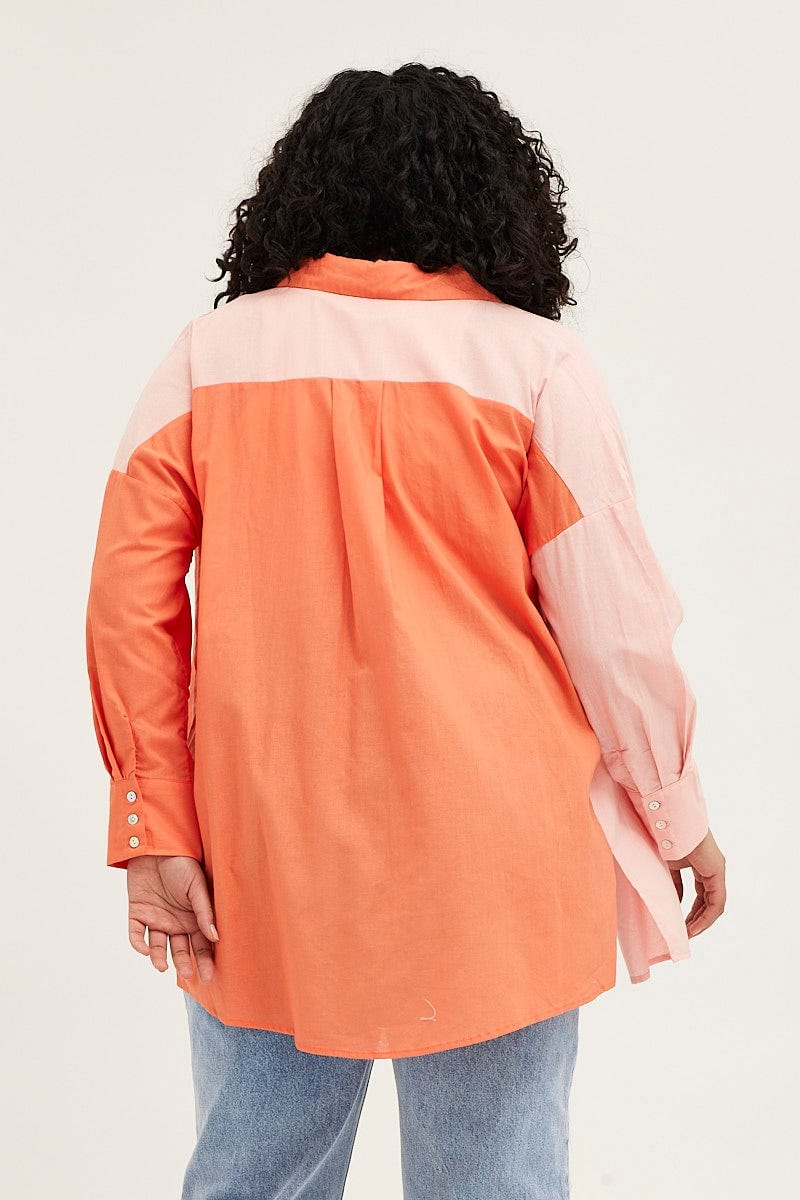 Orange Colourblock Shirt Long Sleeve - Image 5