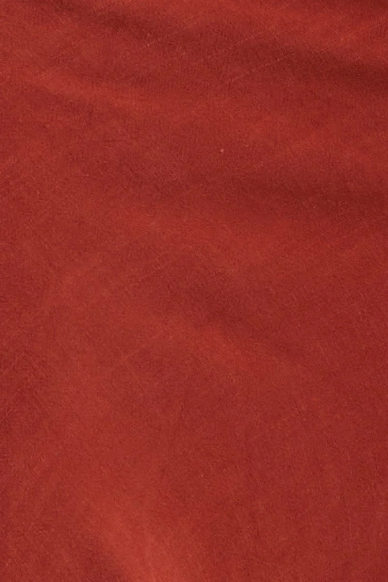 Orange Elastic Waist Bias Terracotta Linen Blend Skirt - Image 6