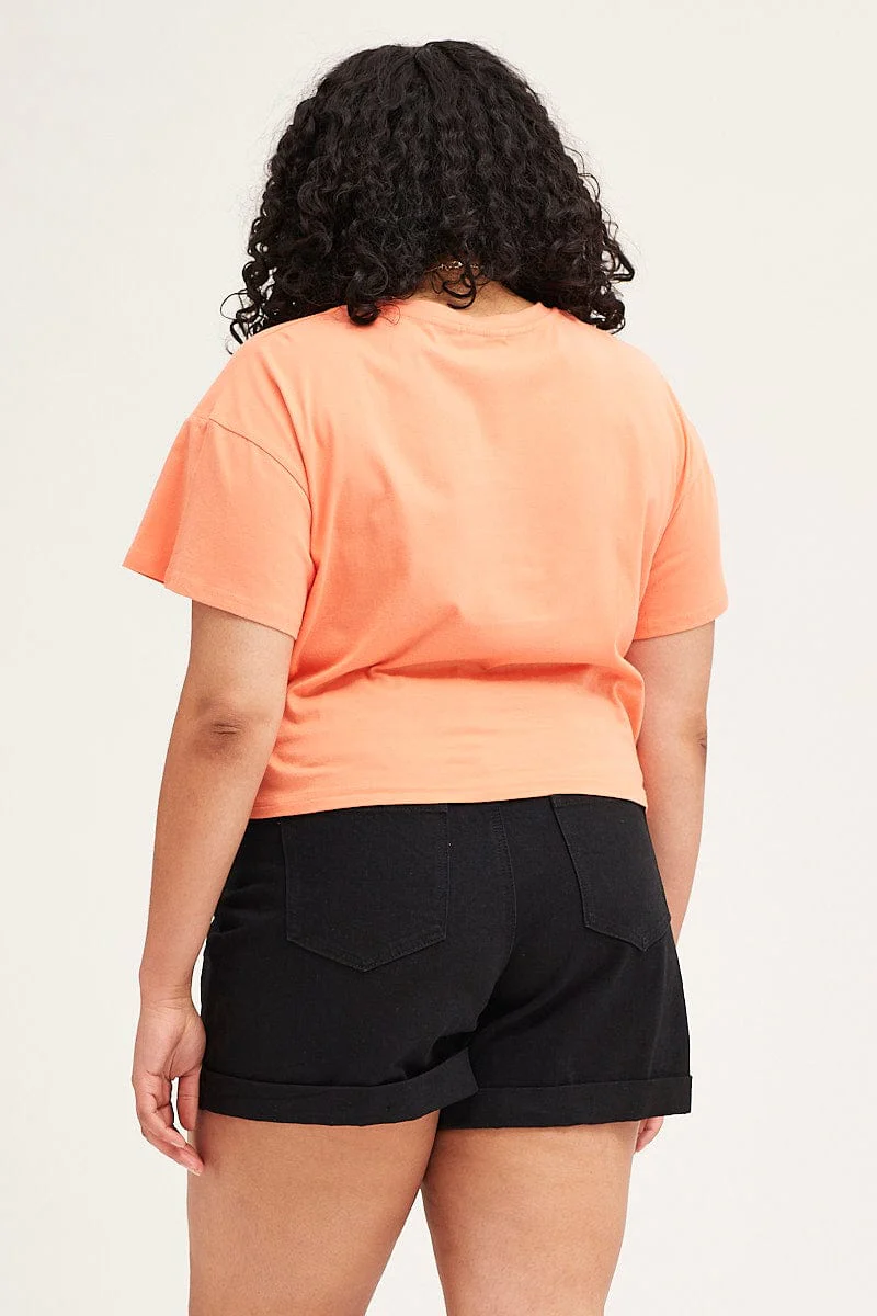Orange Short Sleeve Crop T-shirt - Image 5