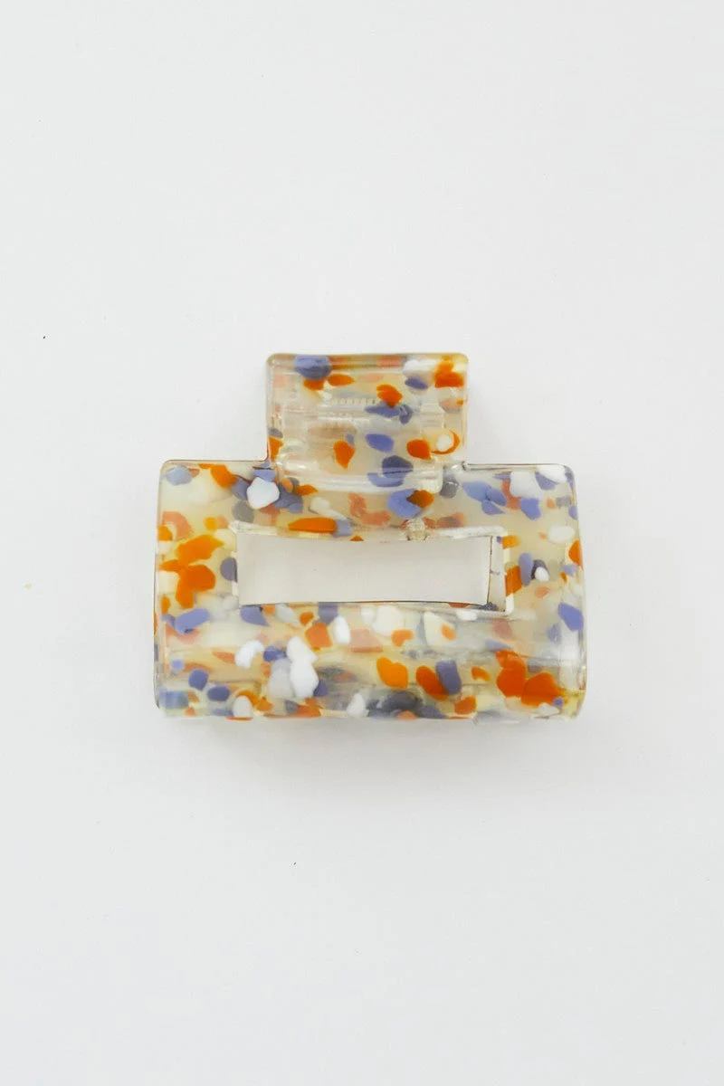 Orange Square Claw Clip