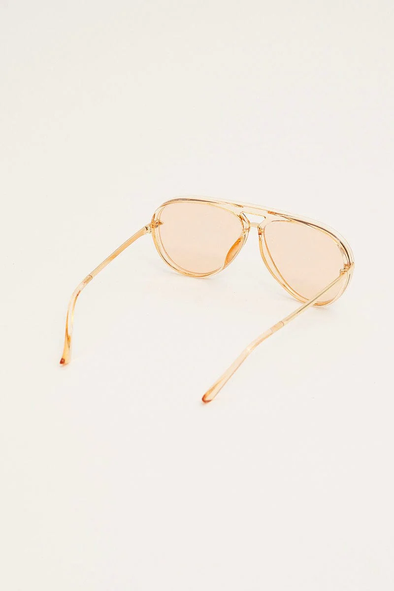 Orange Top Bar Fashion Glasses - Image 2