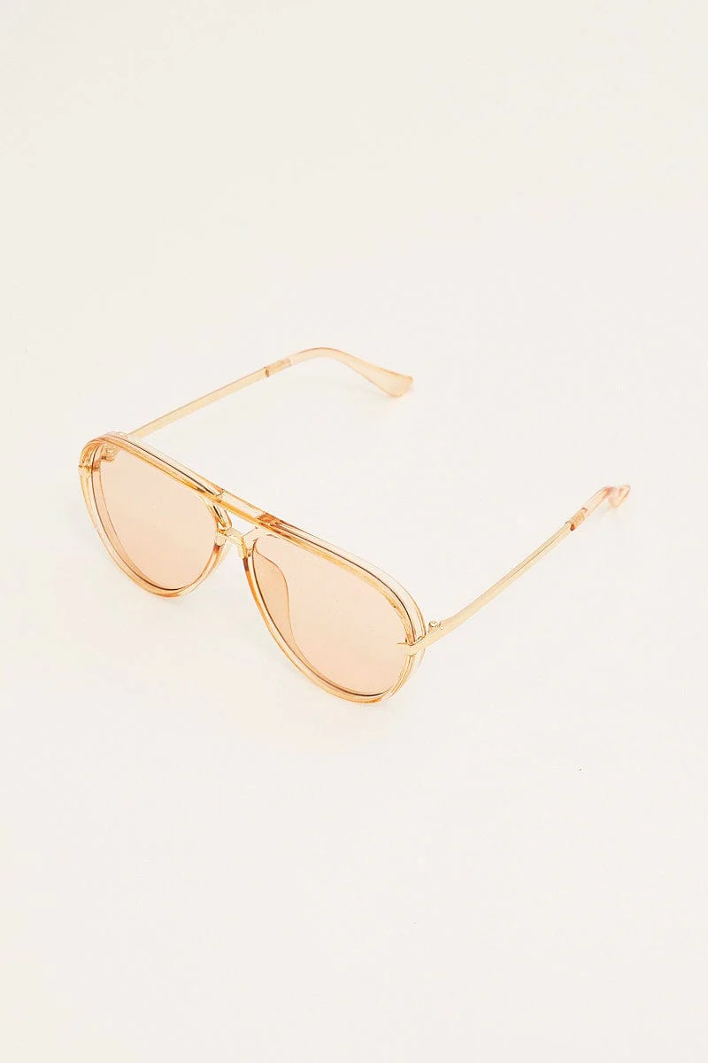 Orange Top Bar Fashion Glasses - Image 3