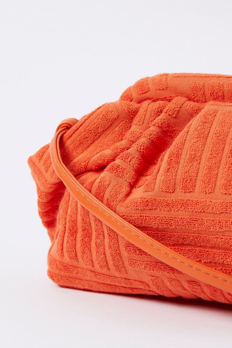 Orange Toweling Detail Crossbody Bag - Image 2