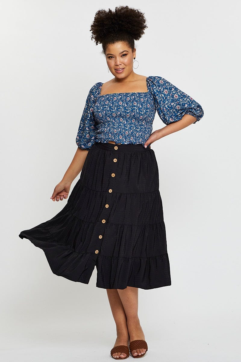 Paisley Pr Crop Top Sweetheart Short Sleeve - Image 2