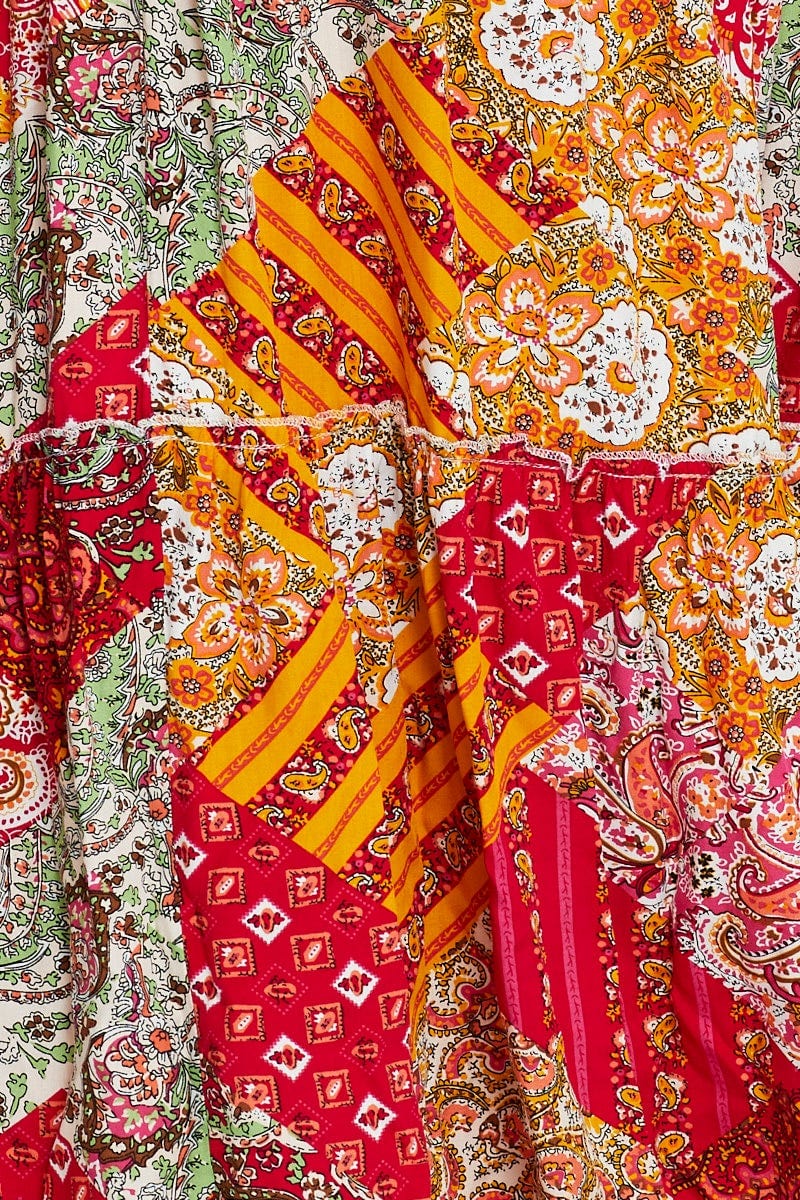 Paisley Pr Maxi Dress Square Neck Sleeveless - Image 6