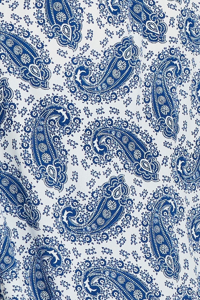 Paisley Pr Maxi Dress V-neck Short Sleeve - Image 6