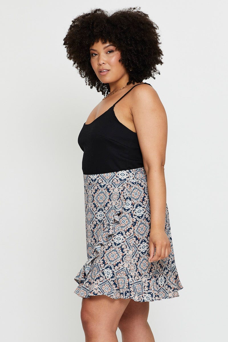 Paisley Pr Mini Skirt Ruffle Hem - Image 4