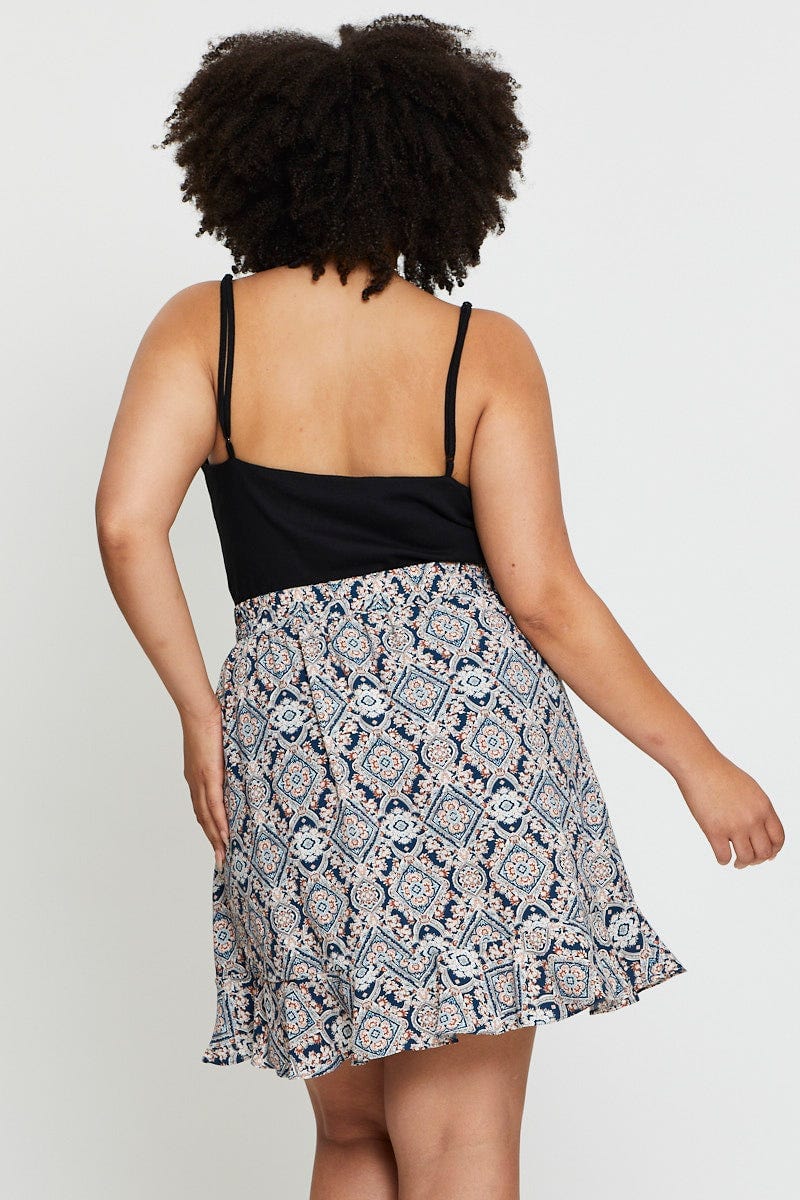 Paisley Pr Mini Skirt Ruffle Hem - Image 5