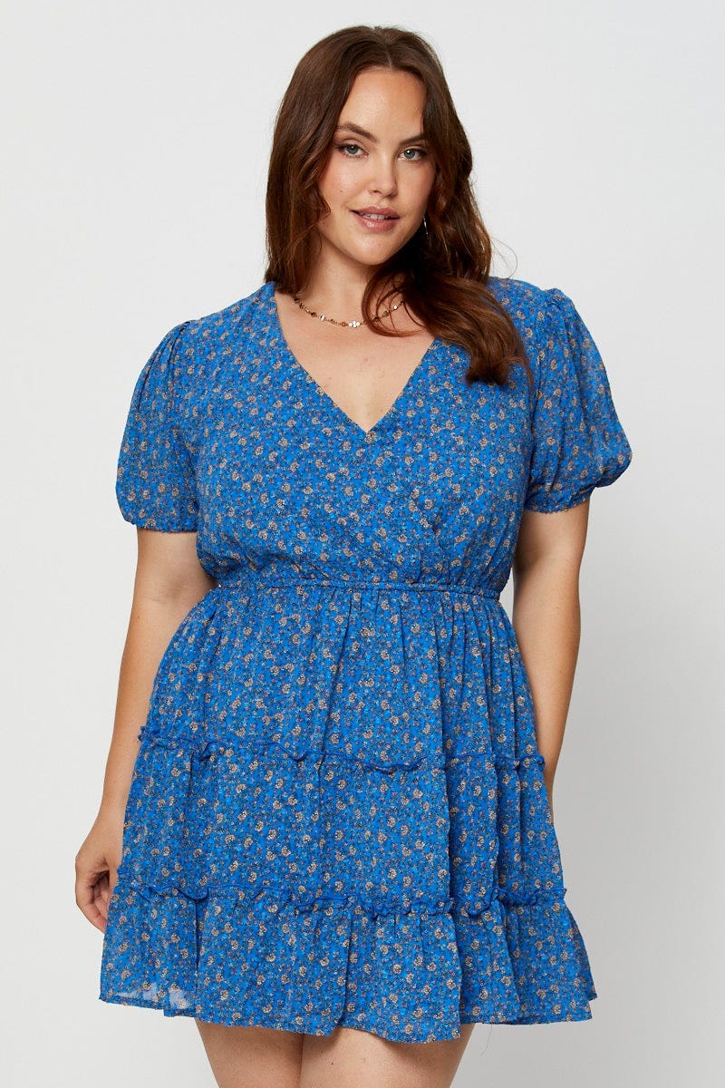 Paisley Pr Skater Dress V-neck Short Sleeve - Image 3