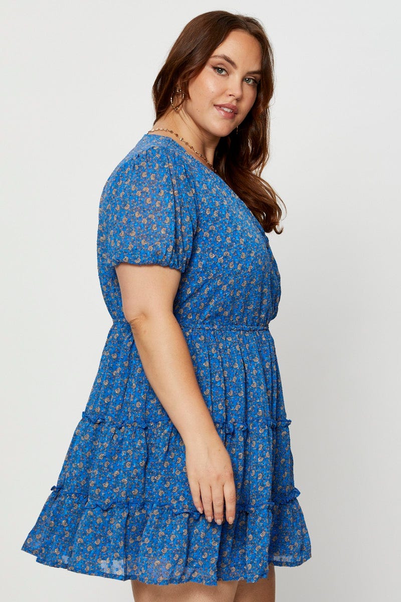 Paisley Pr Skater Dress V-neck Short Sleeve - Image 4
