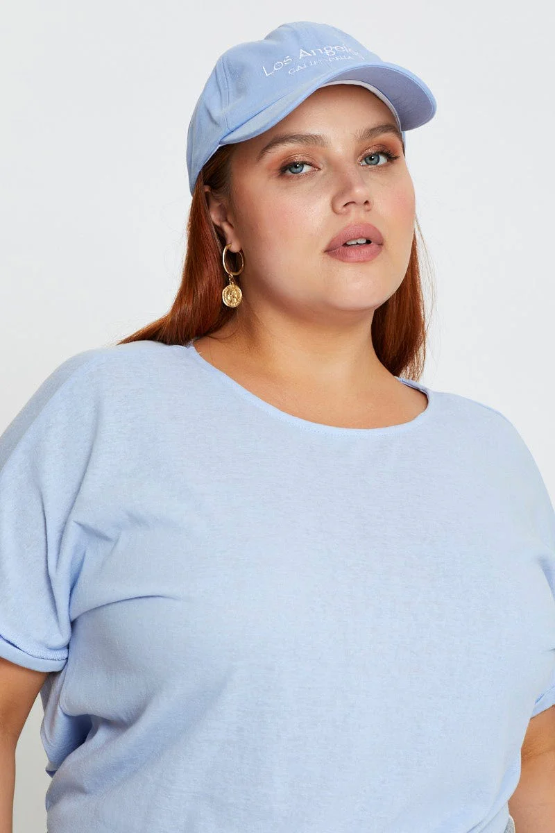 Pale Blue Los Angeles Embroidered Cap