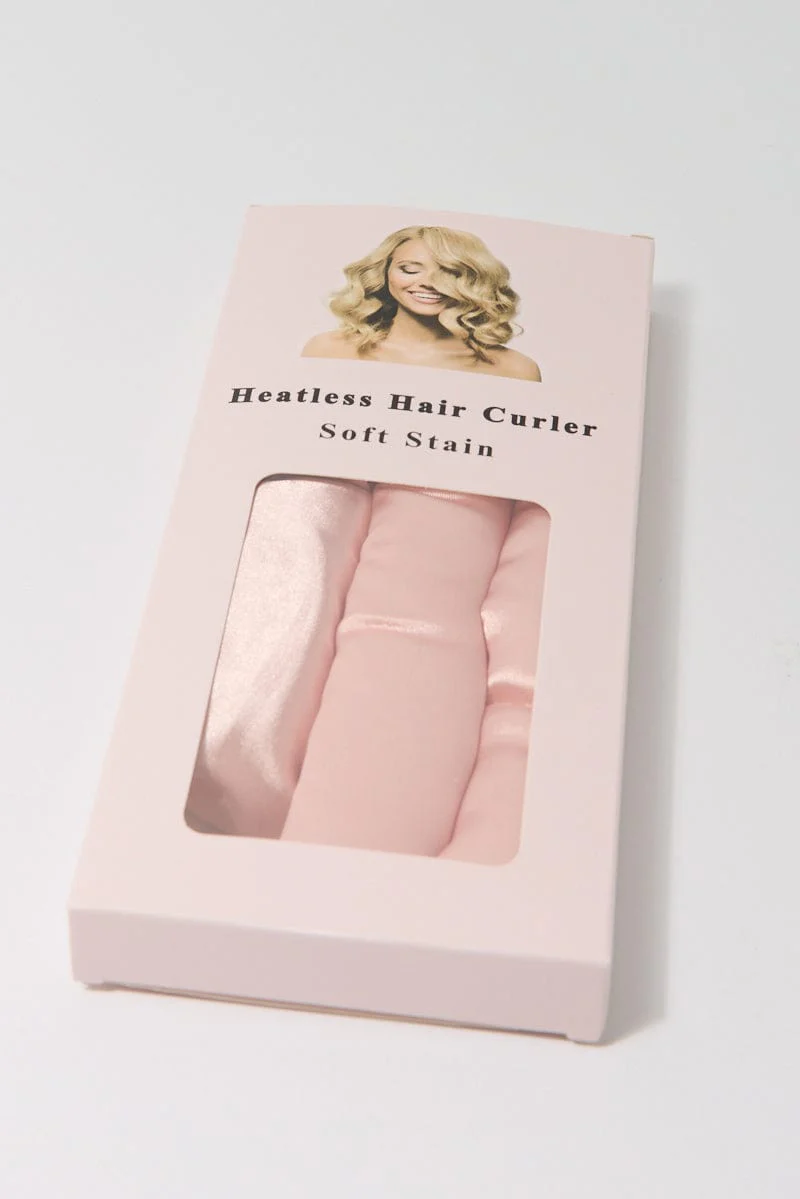 Pink 2 Pack Heatless Hair Curler Set - Image 2