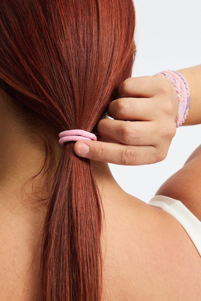 Pink 5 Pack Hair Tie - Image 2