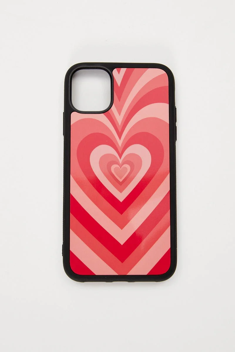 Pink Abstract Heart Phone Cover I Phone 11