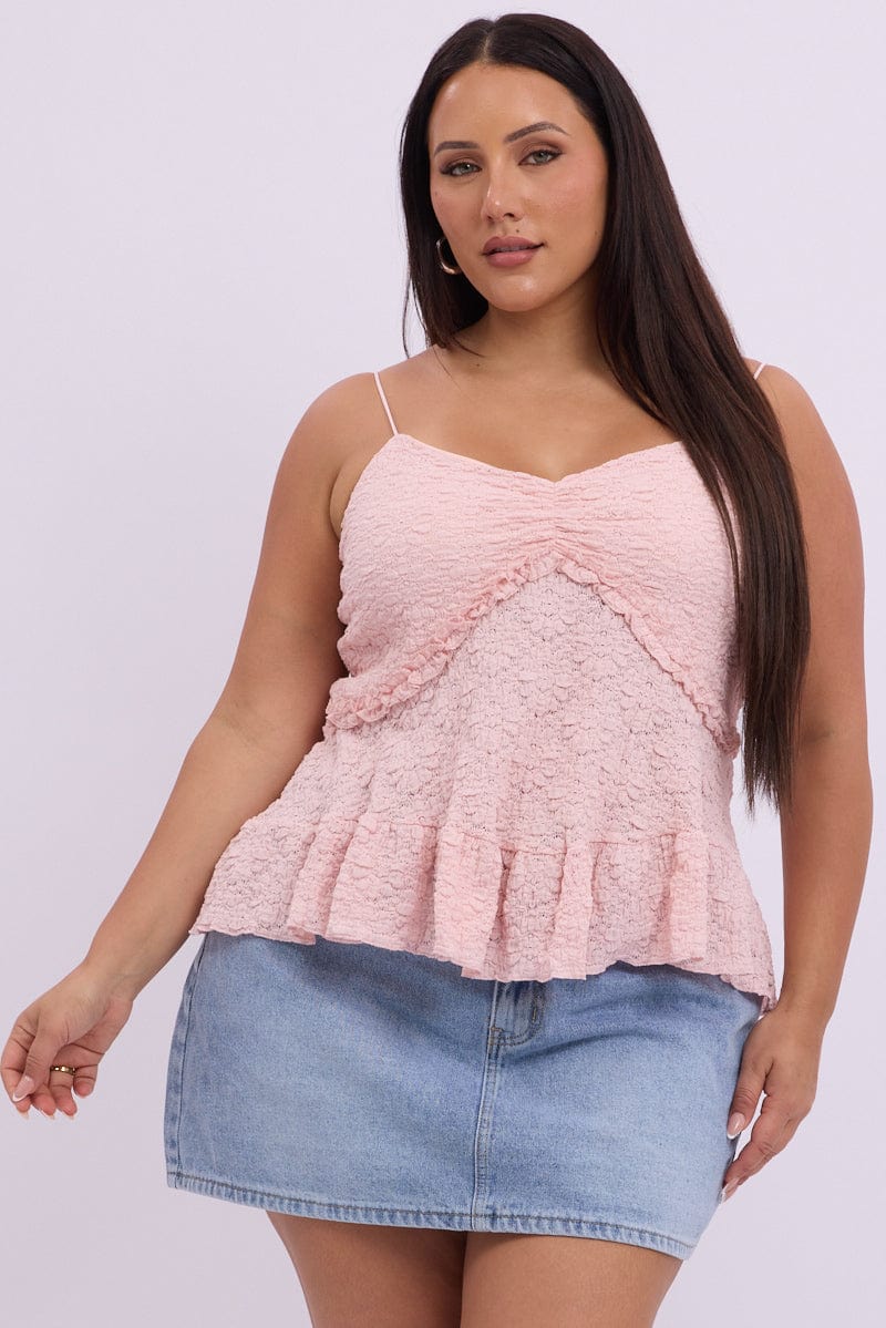 Pink Baby doll Singlet Top - Image 2