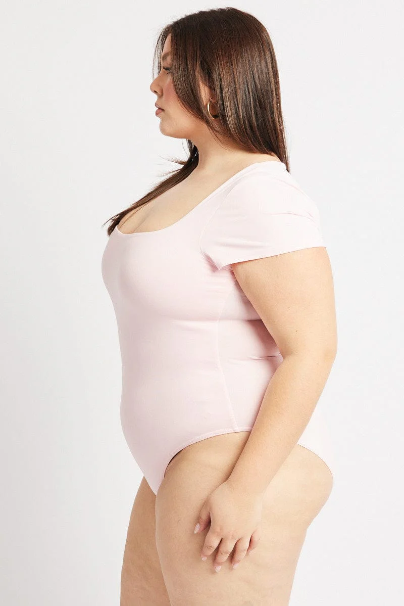 Pink Bodysuit Short Sleeve Supersoft - Image 5