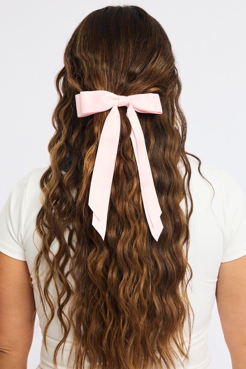 Pink Bow Hair Clip - Image 2
