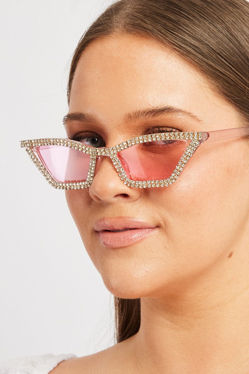 Pink Cat Eye Sunglasses - Image 2